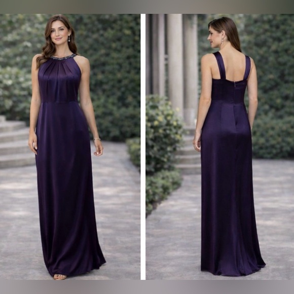 Vera Wang Dresses & Skirts - Vintage Y2K Vera Wang Long Formal Maxi Dress 10 Purple Silk Party Cruise Wedding